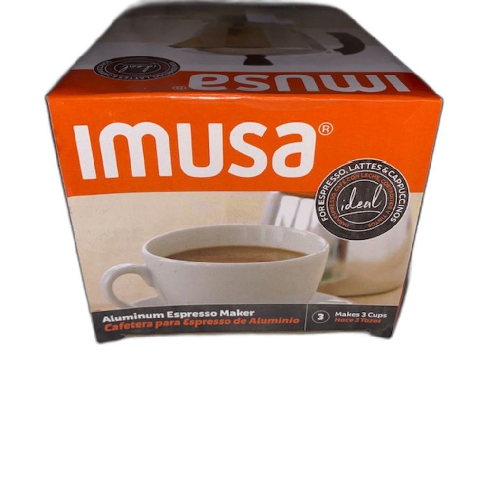 IMUSA USA B120-42V Aluminum Espresso Stovetop Coffeemaker 3-Cup, Silver